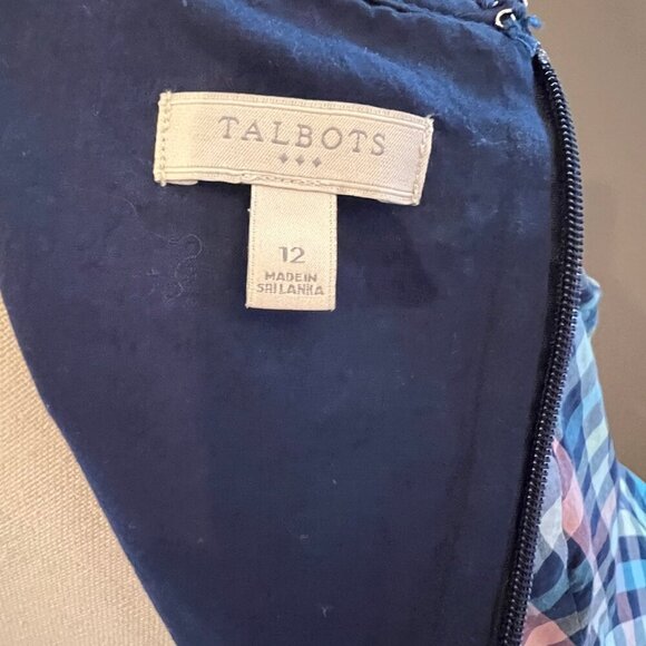 Talbots Checkered Pastel Gingham Sleeveless Penafore Retro 60's Dress, Size 12 - Picture 6 of 12
